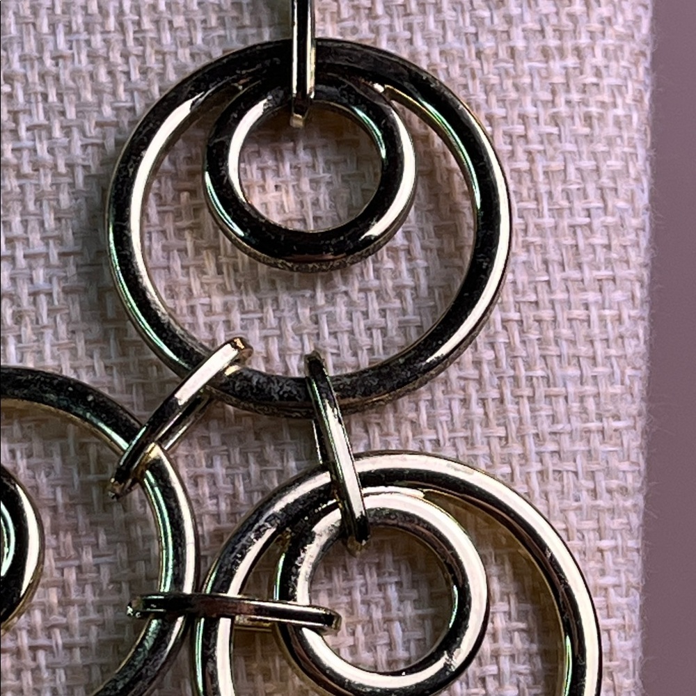 Circle Gold Linked Statement Necklace - image 3